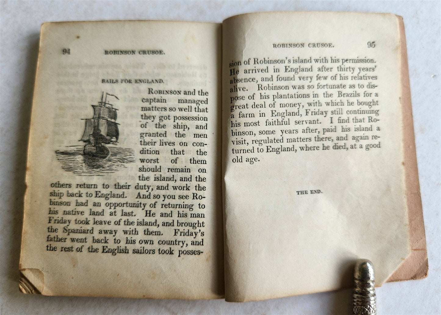 1845 LITTLE ROBINSON CRUSOE antique ILLUSTRATED English Philadelphia Americana