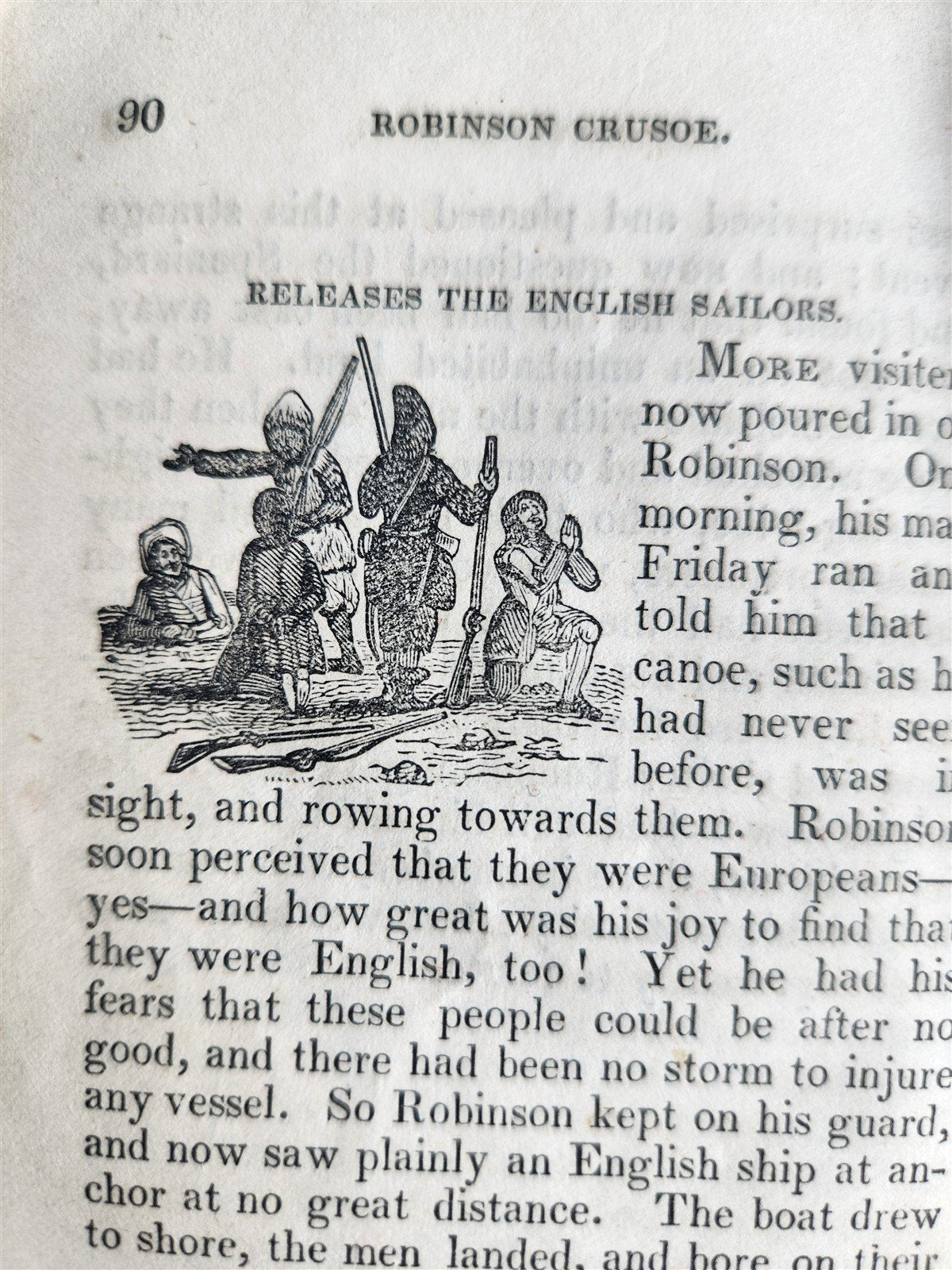 1845 LITTLE ROBINSON CRUSOE antique ILLUSTRATED English Philadelphia Americana