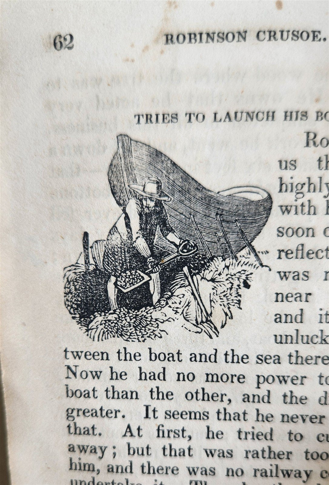1845 LITTLE ROBINSON CRUSOE antique ILLUSTRATED English Philadelphia Americana