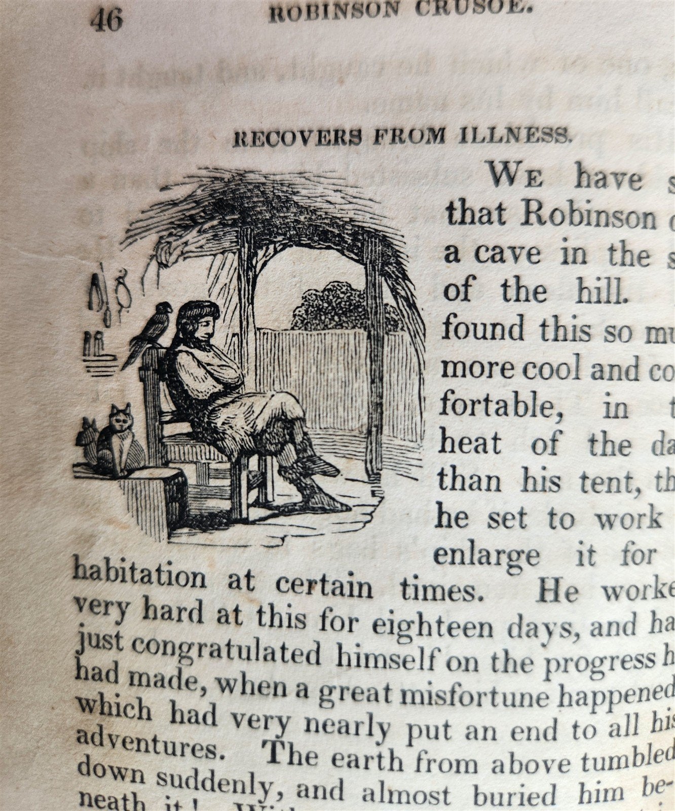 1845 LITTLE ROBINSON CRUSOE antique ILLUSTRATED English Philadelphia Americana
