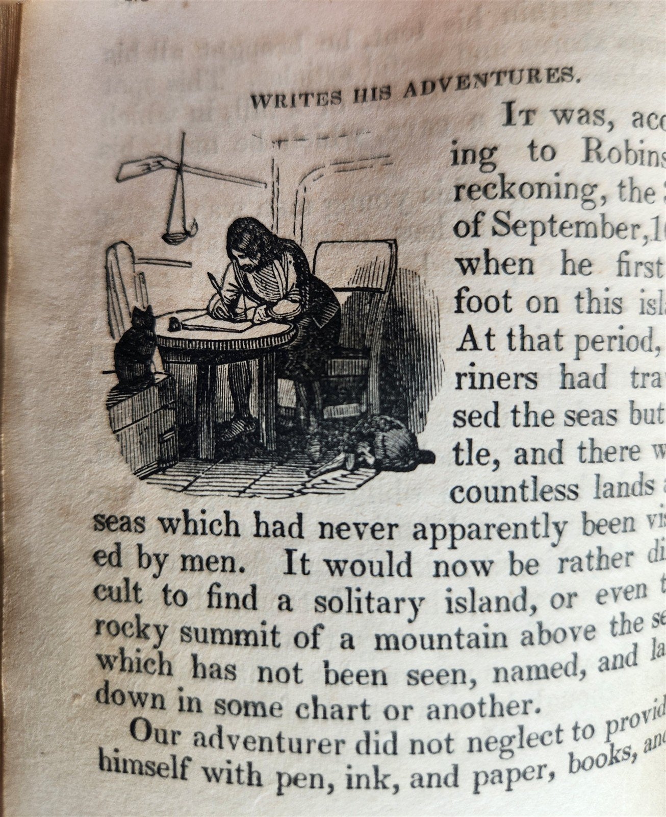 1845 LITTLE ROBINSON CRUSOE antique ILLUSTRATED English Philadelphia Americana