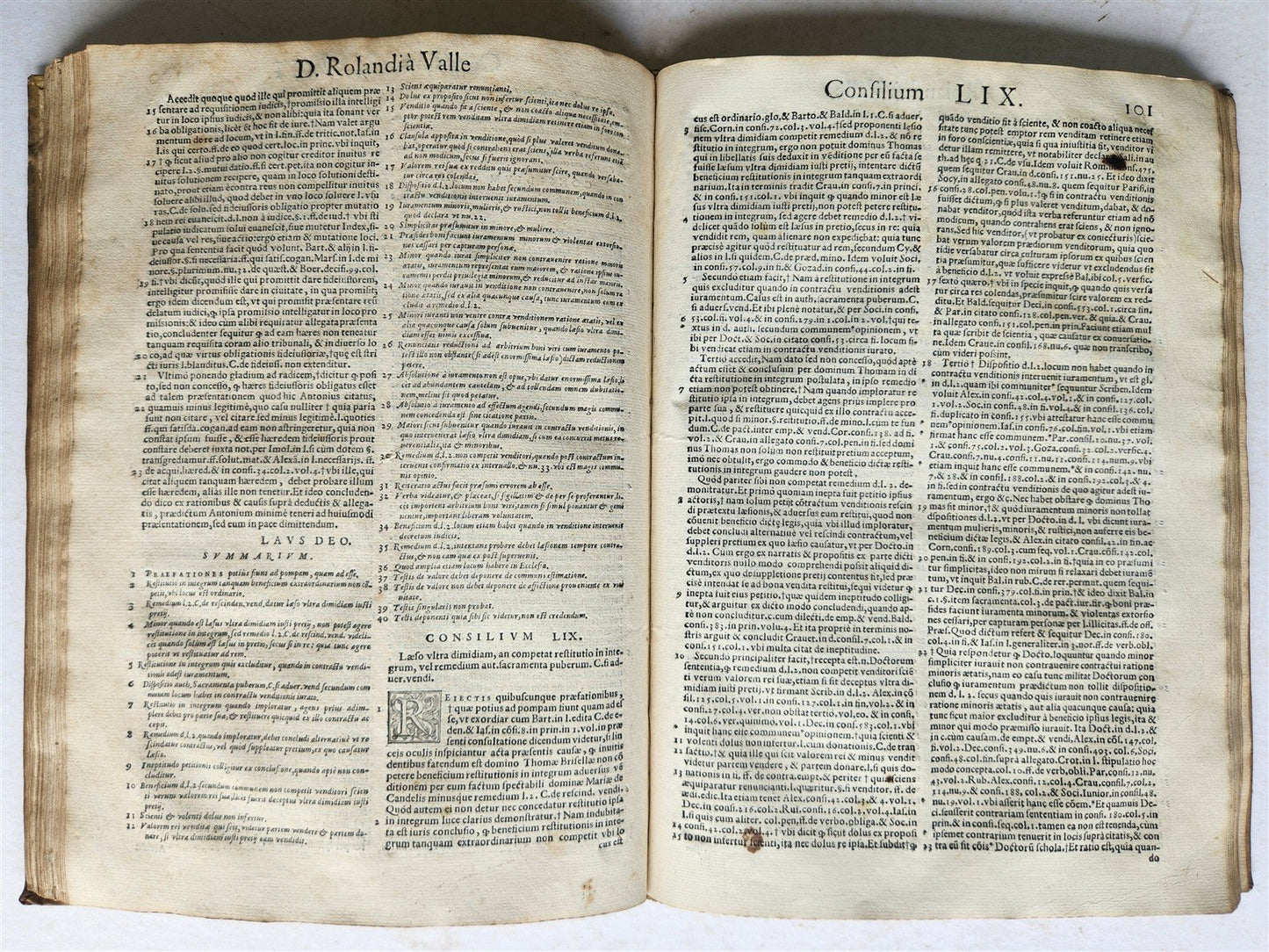 1571 LAW BOOK ROLANDO DALLA VALLE LEGAL ADVICES antique FOLIO