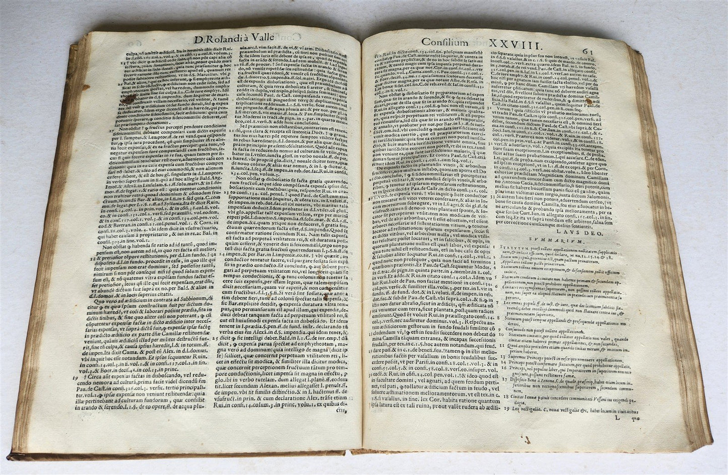1571 LAW BOOK ROLANDO DALLA VALLE LEGAL ADVICES antique FOLIO