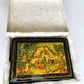 RUSSIAN MSTERA SCHOOL 1991 LARGE LACQUER BOX RUSLAN & LUDMILA vintage SIGNED