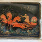 RUSSIAN PALEKH SCHOOL 1985 HAND PAINTED LACQUER BOX TROIKA vintage ARTIST SIGNED