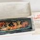RUSSIAN PALEKH SCHOOL 1984 HAND PAINTED LACQUER BOX TROIKA vintage ARTIST SIGNED