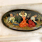 RUSSIAN PALEKH SCHOOL 1984 HAND PAINTED LACQUER PAPER MACHE BROOCH vintage
