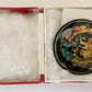 RUSSIAN PALEKH SCHOOL 1980s HANDPAINTED LACQUER BROOCH EMELYA vintage SIGNED