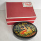 RUSSIAN PALEKH SCHOOL 1980 HANDPAINTED LACQUER BOX SCARLET FLOWER vintage SIGNED