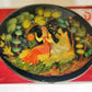 RUSSIAN PALEKH SCHOOL 1980 HANDPAINTED LACQUER BOX SCARLET FLOWER vintage SIGNED