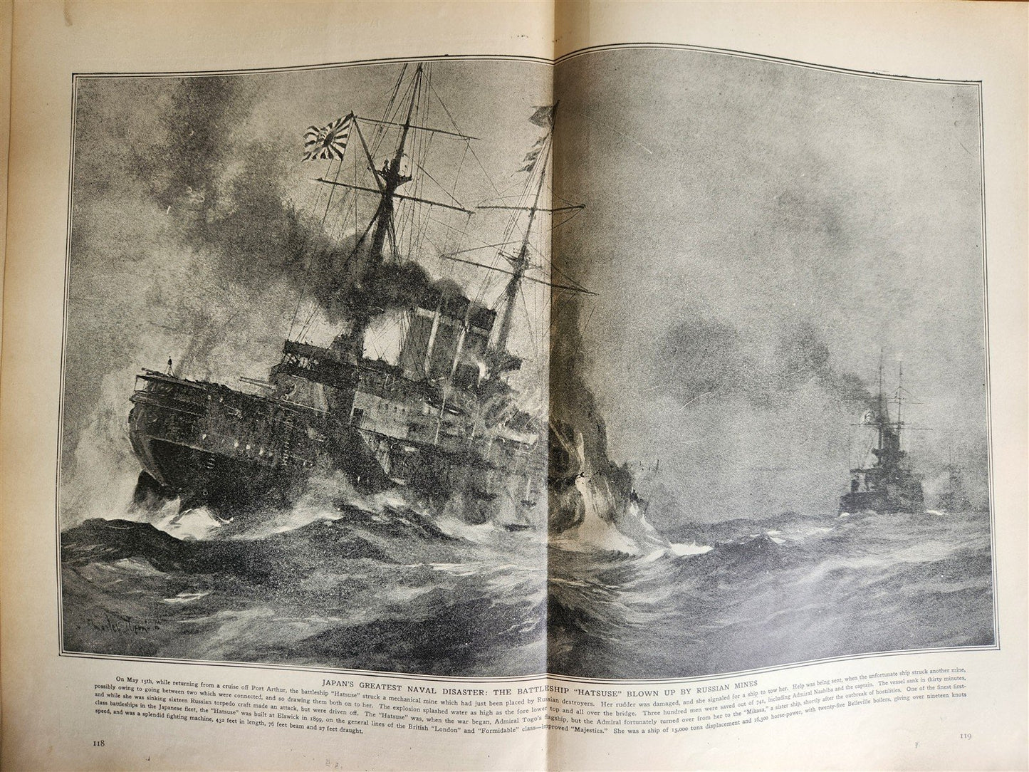 1906 RUSSIA and JAPAN FULLY ILLUSTRATED antique FOLIO on RUSSO JAPANESE WAR