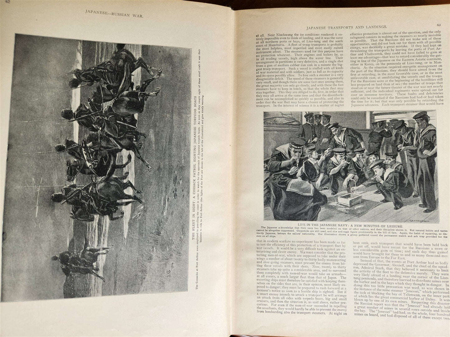 1906 RUSSIA and JAPAN FULLY ILLUSTRATED antique FOLIO on RUSSO JAPANESE WAR