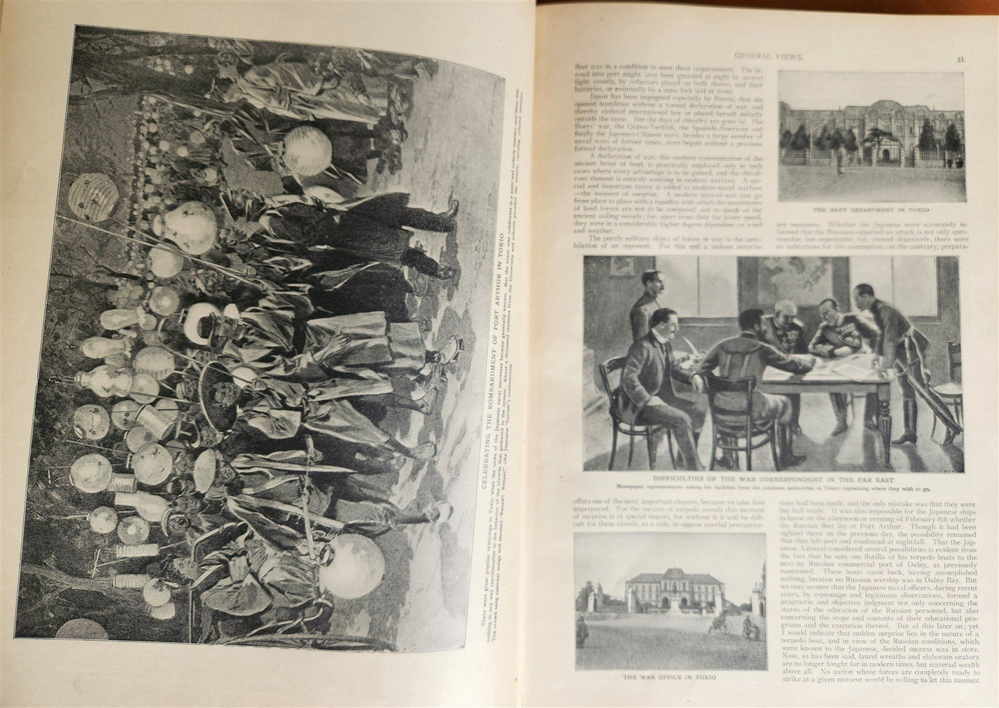 1906 RUSSIA and JAPAN FULLY ILLUSTRATED antique FOLIO on RUSSO JAPANESE WAR