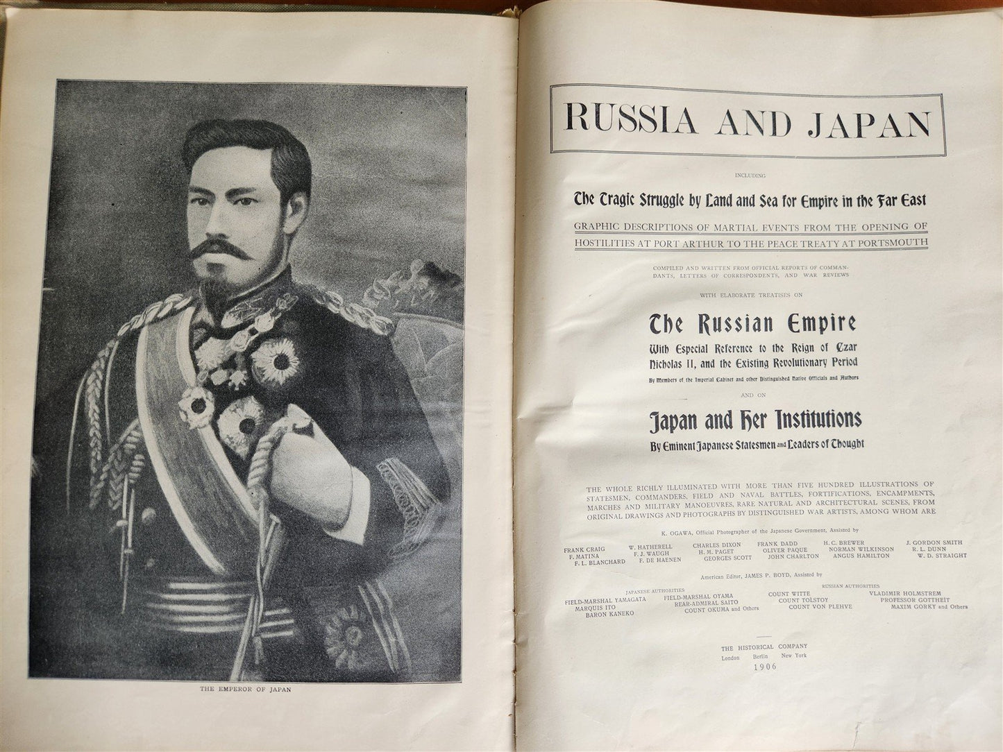 1906 RUSSIA and JAPAN FULLY ILLUSTRATED antique FOLIO on RUSSO JAPANESE WAR