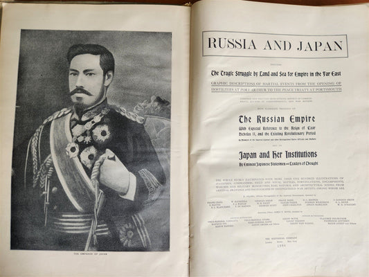 1906 RUSSIA and JAPAN FULLY ILLUSTRATED antique FOLIO on RUSSO JAPANESE WAR