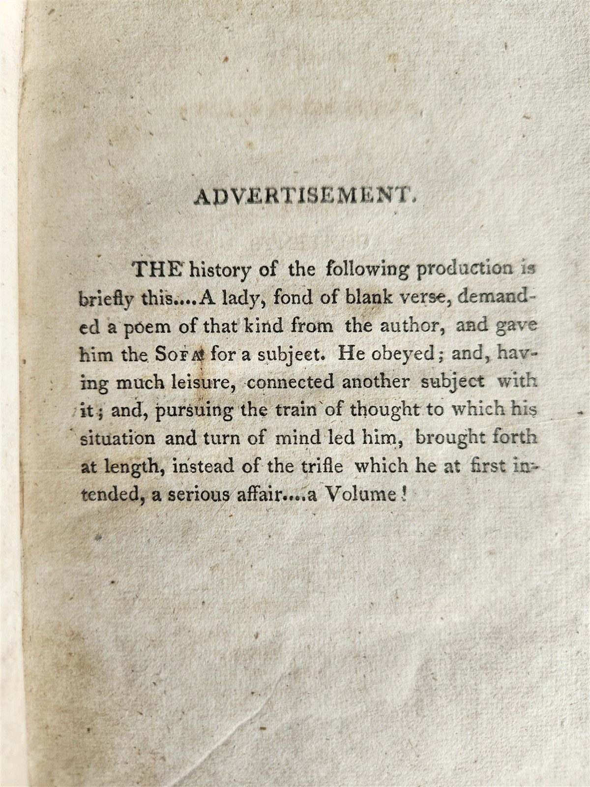 1811 THE TASK POEM by WILLIAM COWPER antique PHILADELPHIA Americana