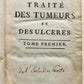 1785 medical TREATISE on TUMORS & ULCERS 2 VOLUMES antique in FRENCH