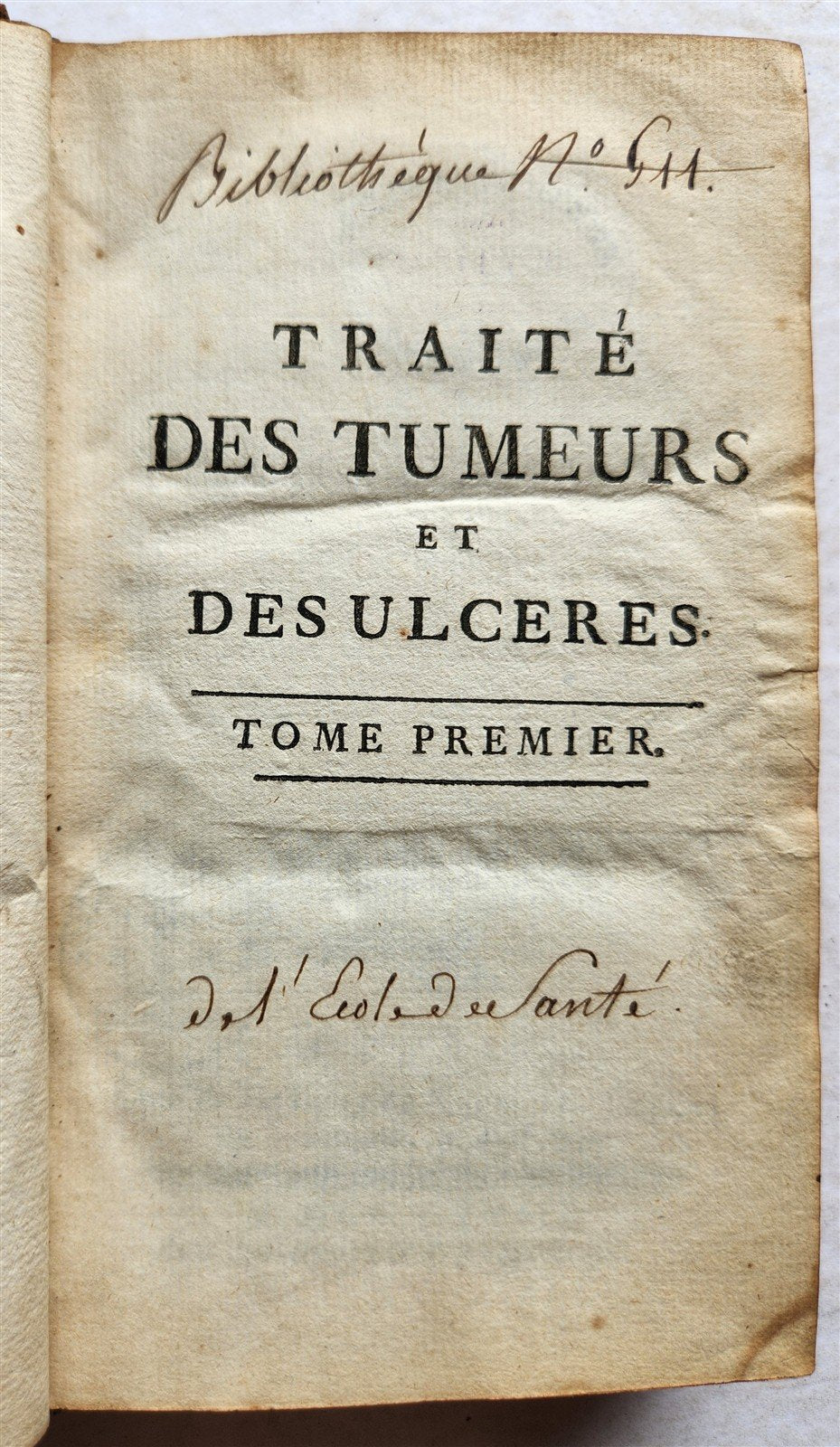 1785 medical TREATISE on TUMORS & ULCERS 2 VOLUMES antique in FRENCH
