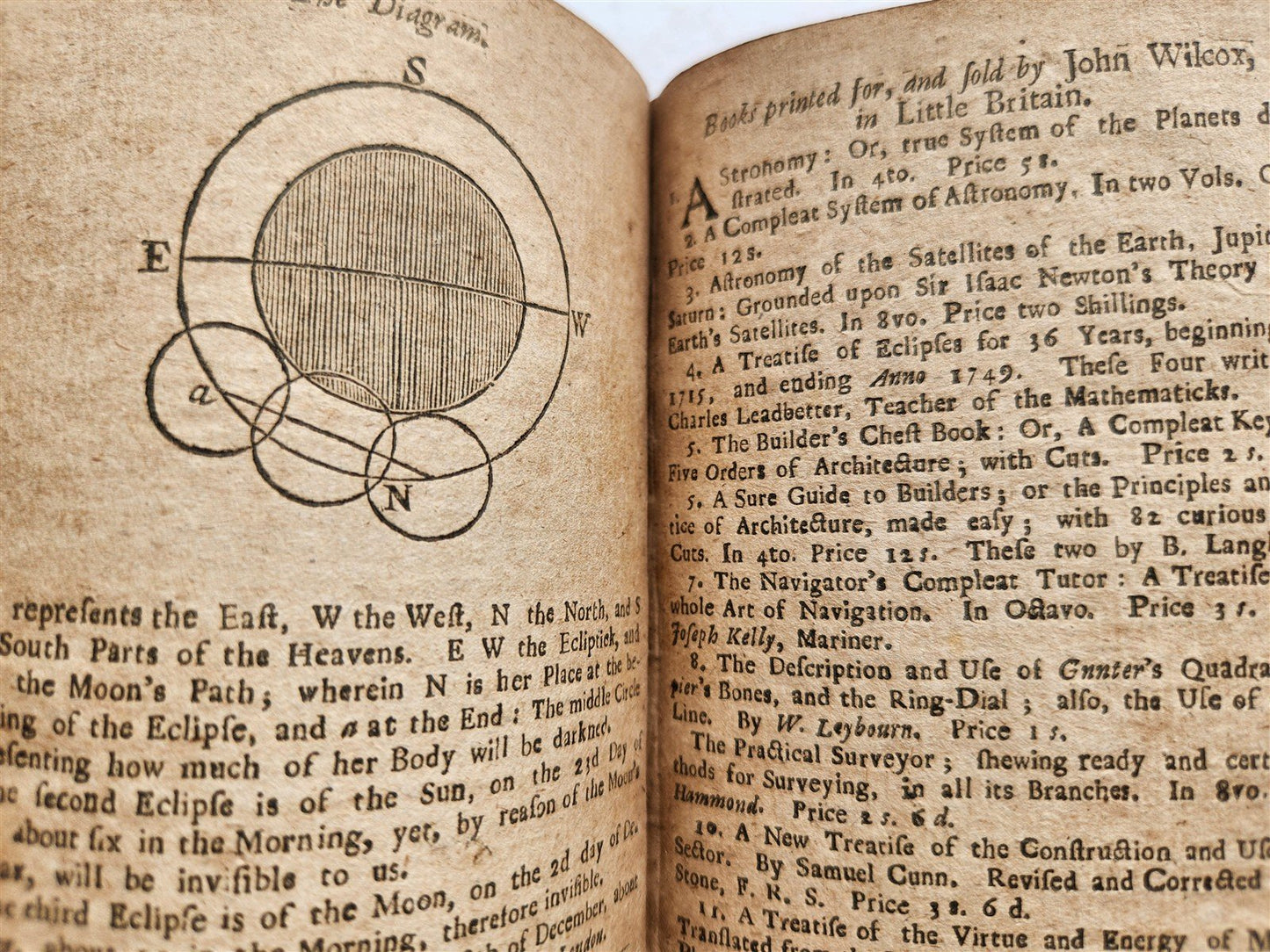 1730-38 ALMANACK BRITISH TELESCOPE Ephemeris antique ASTROLOGY ASTRONOMY English