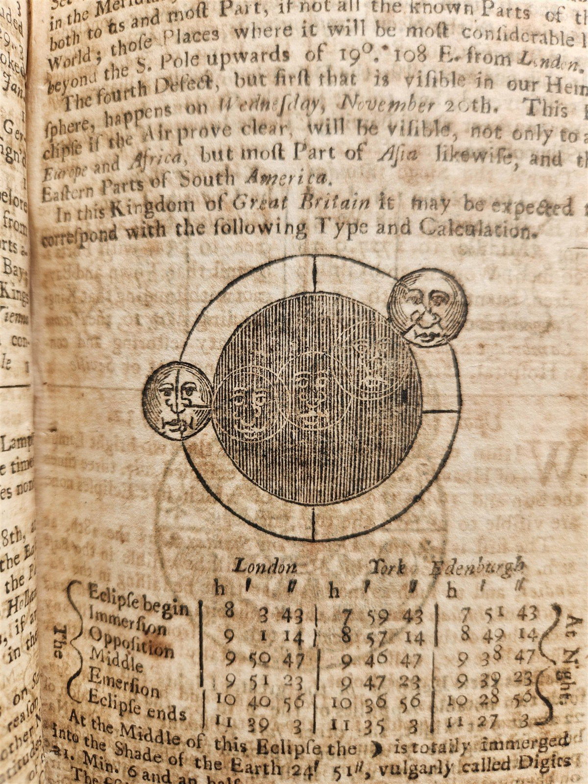 1730-38 ALMANACK BRITISH TELESCOPE Ephemeris antique ASTROLOGY ASTRONOMY English