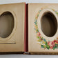 1870s PHOTO ALBUM w/ BRASS CLASP antique DECORATIVE LEAVES w/ FLOWER DESIGN
