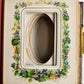 1870s PHOTO ALBUM w/ BRASS CLASP antique DECORATIVE LEAVES w/ FLOWER DESIGN