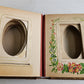 1870s PHOTO ALBUM w/ BRASS CLASP antique DECORATIVE LEAVES w/ FLOWER DESIGN