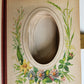 1870s PHOTO ALBUM w/ BRASS CLASP antique DECORATIVE LEAVES w/ FLOWER DESIGN