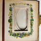 1870s PHOTO ALBUM w/ BRASS CLASP antique DECORATIVE LEAVES w/ FLOWER DESIGN