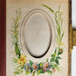 1870s PHOTO ALBUM w/ BRASS CLASP antique DECORATIVE LEAVES w/ FLOWER DESIGN