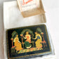 RUSSIAN PALEKH SCHOOL 1984 HAND PAINTED LACQUER BOX THREE GIRLS vintage SIGNED