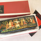 RUSSIAN PALEKH SCHOOL 1987 HANDPAINTED LACQUER BOX VILLAGE FEAST vintage SIGNED