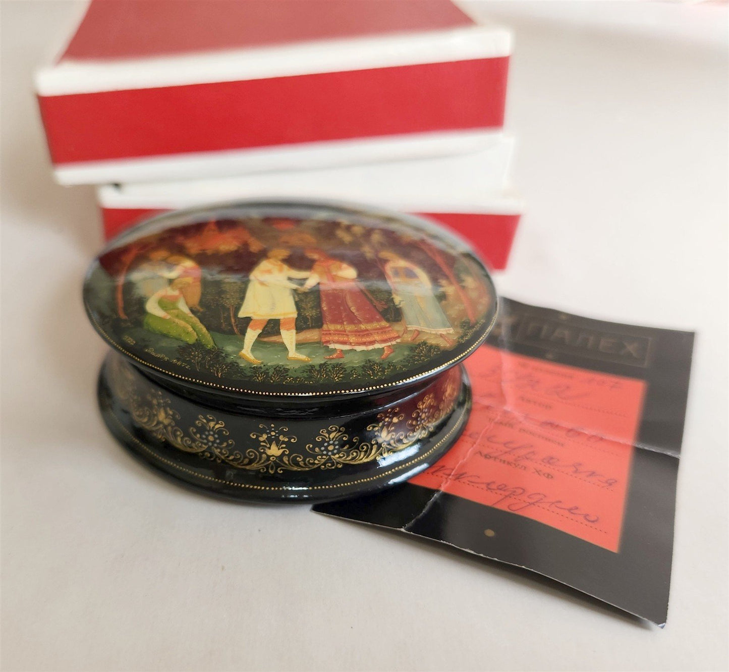 RUSSIAN PALEKH SCHOOL 1987 HANDPAINTED LACQUER BOX SNOW MAIDEN vintage SIGNED