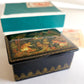 RUSSIAN PALEKH SCHOOL 1985 HAND PAINTED LACQUER BOX AT THE RIVER vintage SIGNED