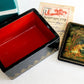 RUSSIAN PALEKH SCHOOL 1985 HAND PAINTED LACQUER BOX AT THE RIVER vintage SIGNED