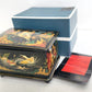 RUSSIAN PALEKH SCHOOL 1986 FIVE SIDES PAINTED LACQUER BOX RUSLAN & LUDMILA
