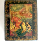 RUSSIAN HAND PAINTED LACQUER BOX BALDA & DEVIL