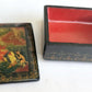 RUSSIAN HAND PAINTED LACQUER BOX BALDA & DEVIL