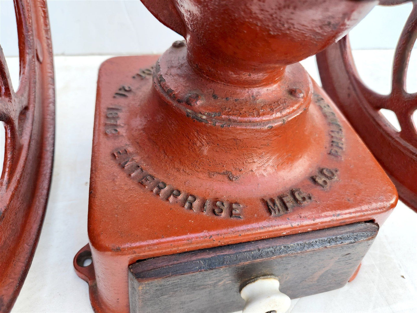 COFFEEE GRINDER MILL antique ENTERPRISE MFG CO. Philadelphia 19th CENTURY H23"