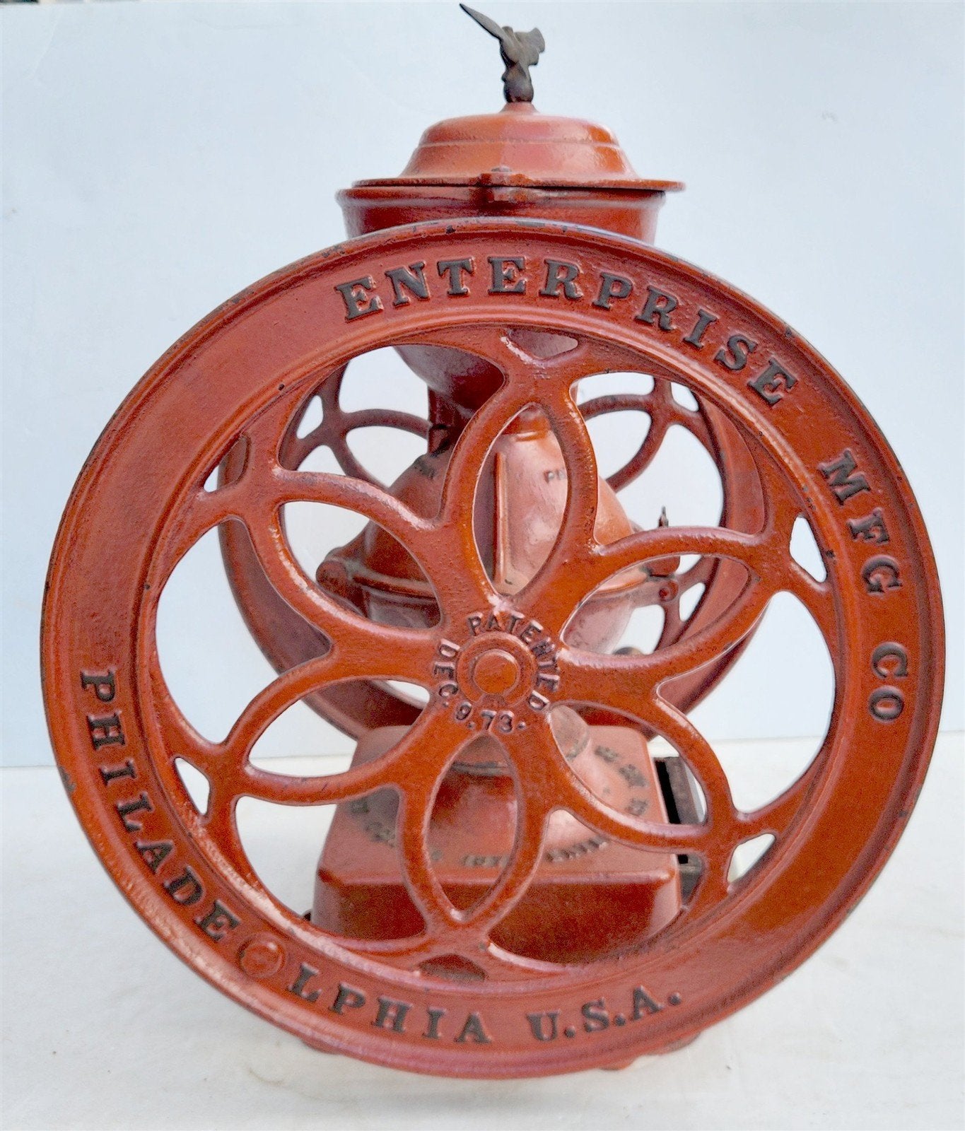 COFFEEE GRINDER MILL antique ENTERPRISE MFG CO. Philadelphia 19th CENTURY H23"
