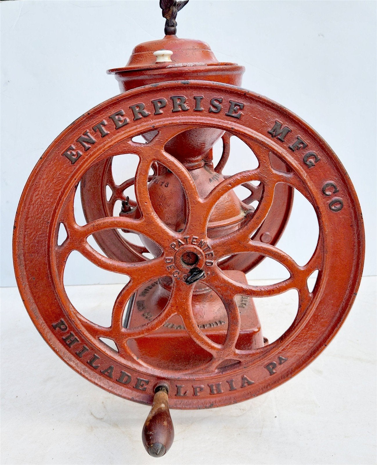COFFEEE GRINDER MILL antique ENTERPRISE MFG CO. Philadelphia 19th CENTURY H23"