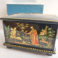 RUSSIAN PALEKH SCHOOL 1986 PAINTED on FIVE SIDES LACQUER BOX vintage ALENUSHKA