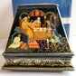 RUSSIAN PALEKH SCHOOL 1980s PAINTED on FIVE SIDES LACQUER BOX vintage ALENUSHKA