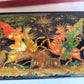 RUSSIAN PALEKH SCHOOL 1984 HAND PAINTED SIGNED LACQUER BOX vintage BOAR HUNTING