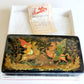 RUSSIAN PALEKH SCHOOL 1984 HAND PAINTED SIGNED LACQUER BOX vintage BOAR HUNTING