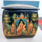 RUSSIAN PALEKH SCHOOL 5 SIDES PAINTED LACQUER BOX vintage SLEEPING PRINCESS