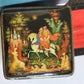 RUSSIAN PALEKH SCHOOL 5 SIDES PAINTED LACQUER BOX vintage SLEEPING PRINCESS