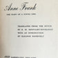1952 DIARY of a YOUNG GIRL by ANNE FRANK antique 1st AMERICAN EDITION Judaica