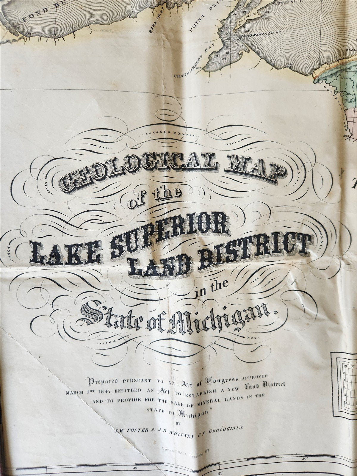 1851 MICHIGAN 3 MAPS antique AMERICANA