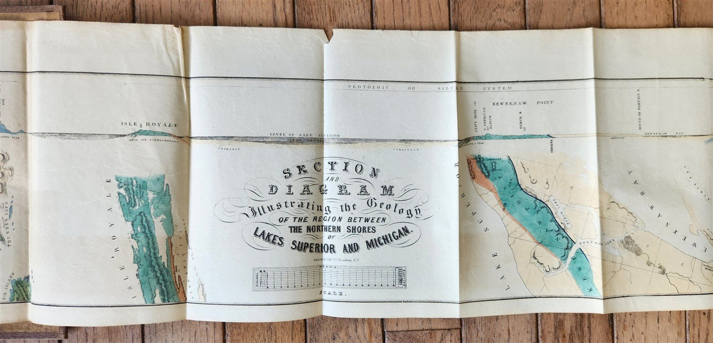 1851 MICHIGAN 3 MAPS antique AMERICANA